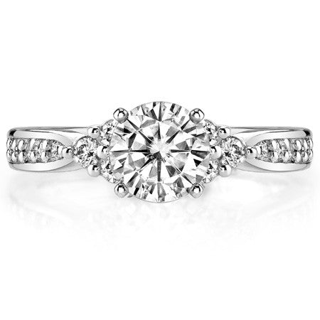Round Brilliant Moissanite Engagement Ring, 0.28ct