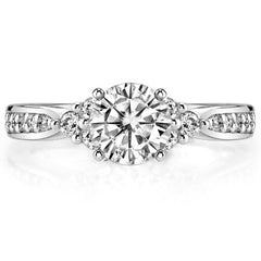 Round Brilliant Moissanite Engagement Ring, 0.28ct