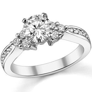 Round Brilliant Moissanite Engagement Ring, 0.28ct