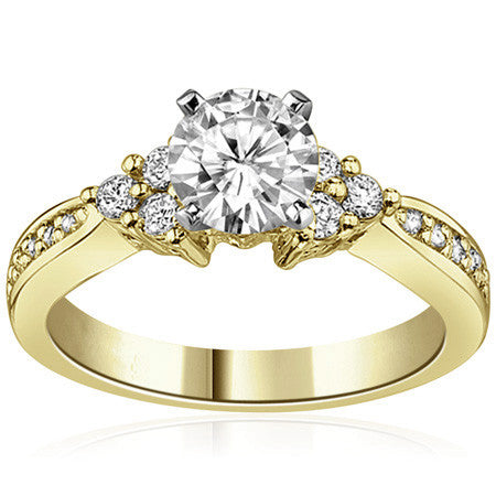 Round Brilliant Moissanite Engagement Ring, 0.28ct