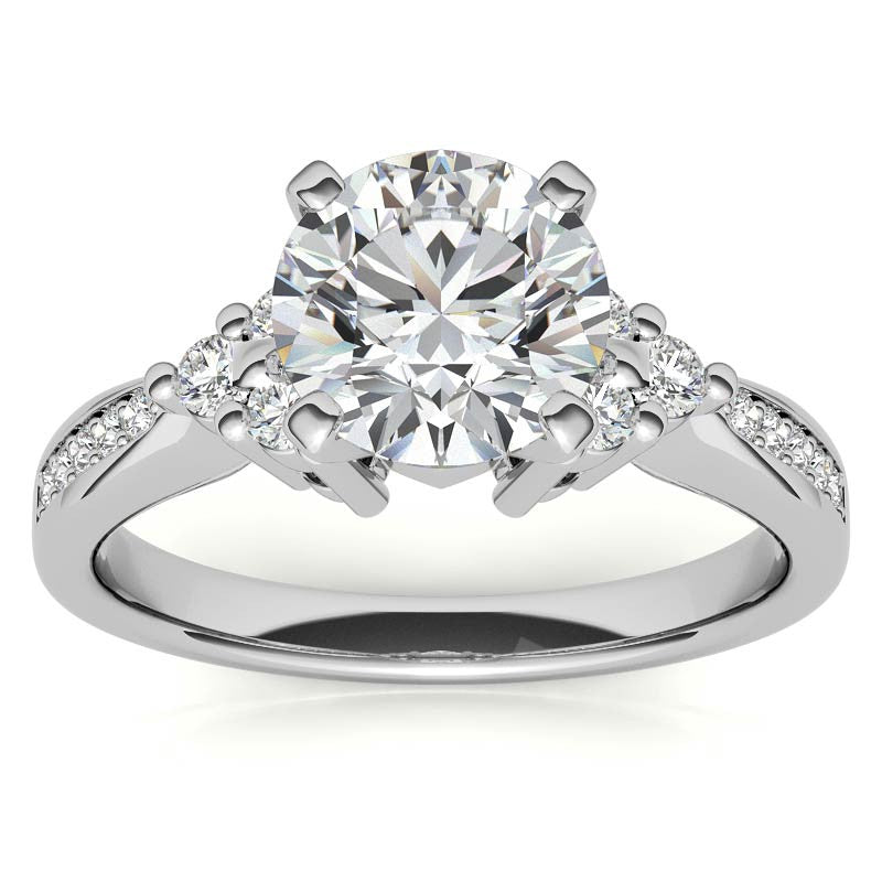Round Brilliant Moissanite Engagement Ring, 0.28ct