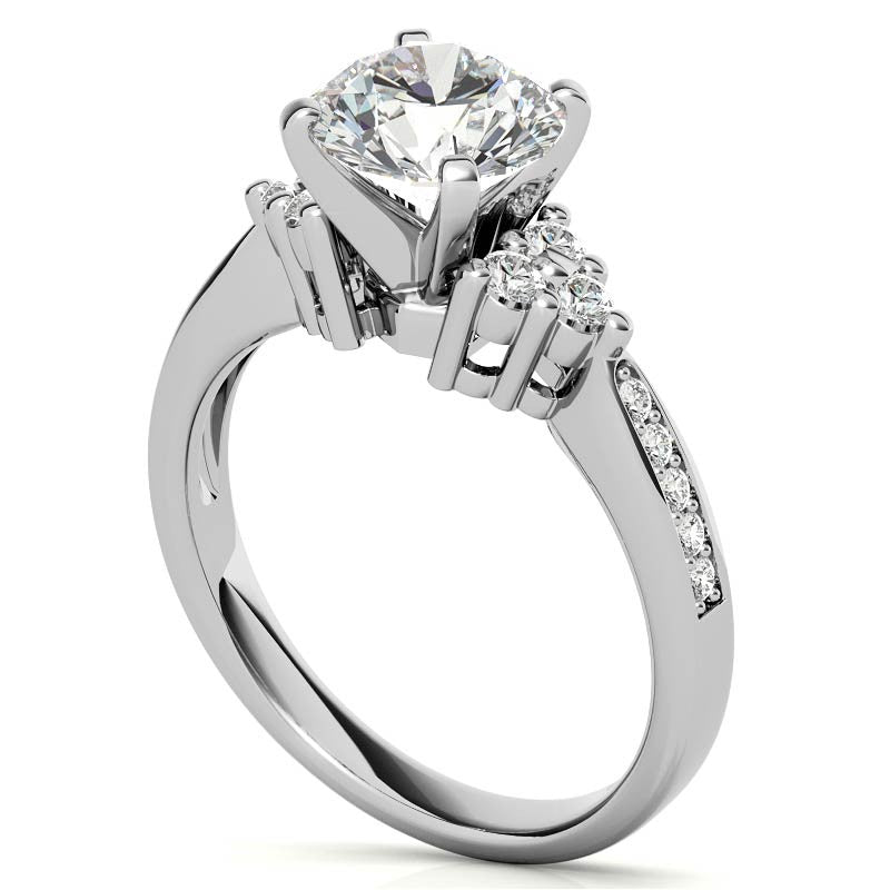 Round Brilliant Moissanite Engagement Ring, 0.28ct