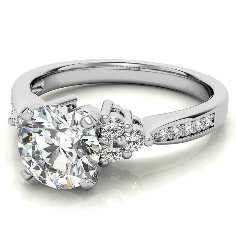 Round Brilliant Moissanite Engagement Ring, 0.28ct