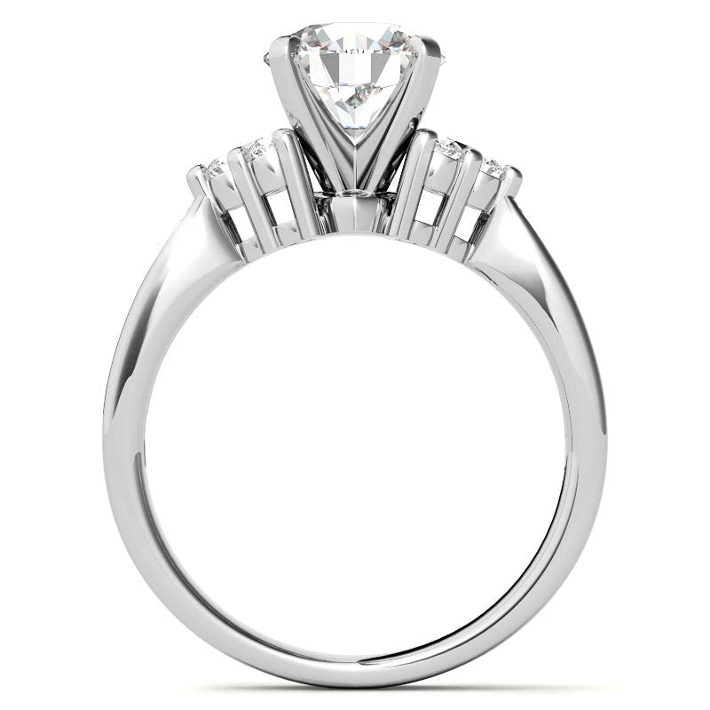 Round Brilliant Moissanite Engagement Ring, 0.28ct
