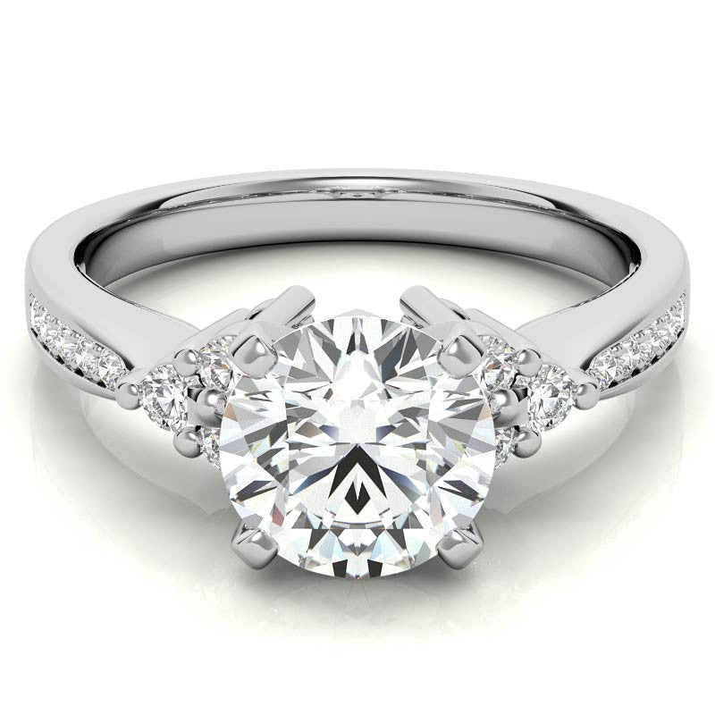 Round Brilliant Moissanite Engagement Ring, 0.28ct