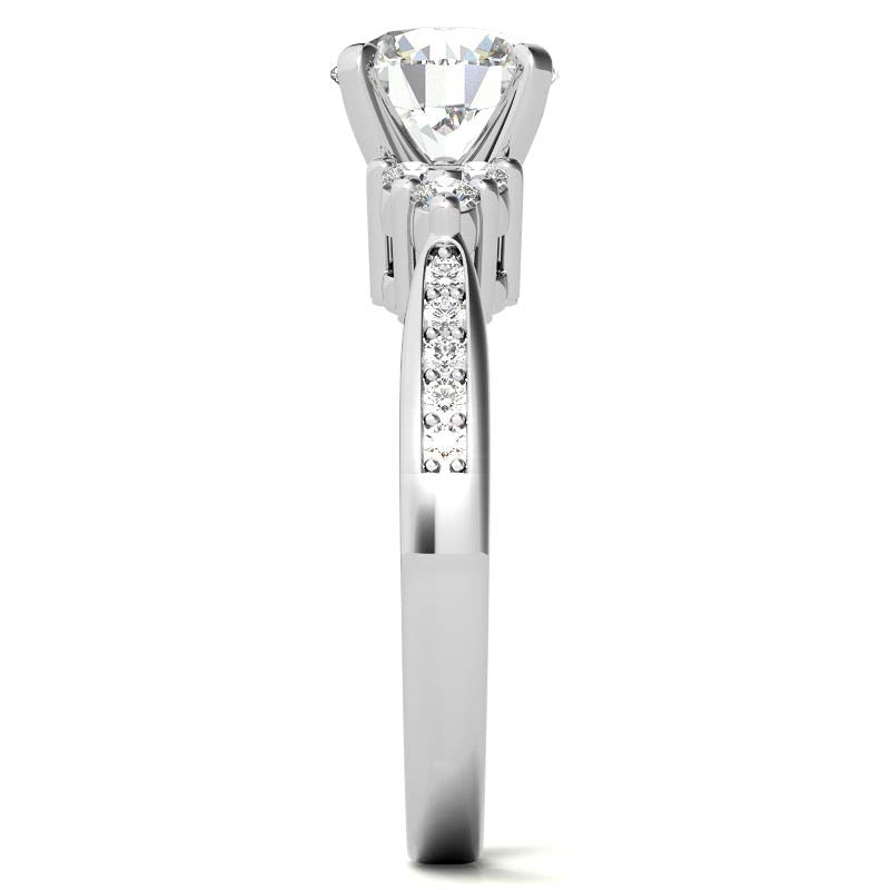 Round Brilliant Moissanite Engagement Ring, 0.28ct