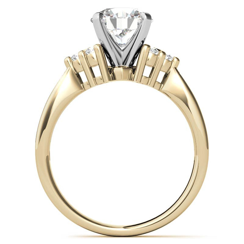 Round Brilliant Moissanite Engagement Ring, 0.28ct