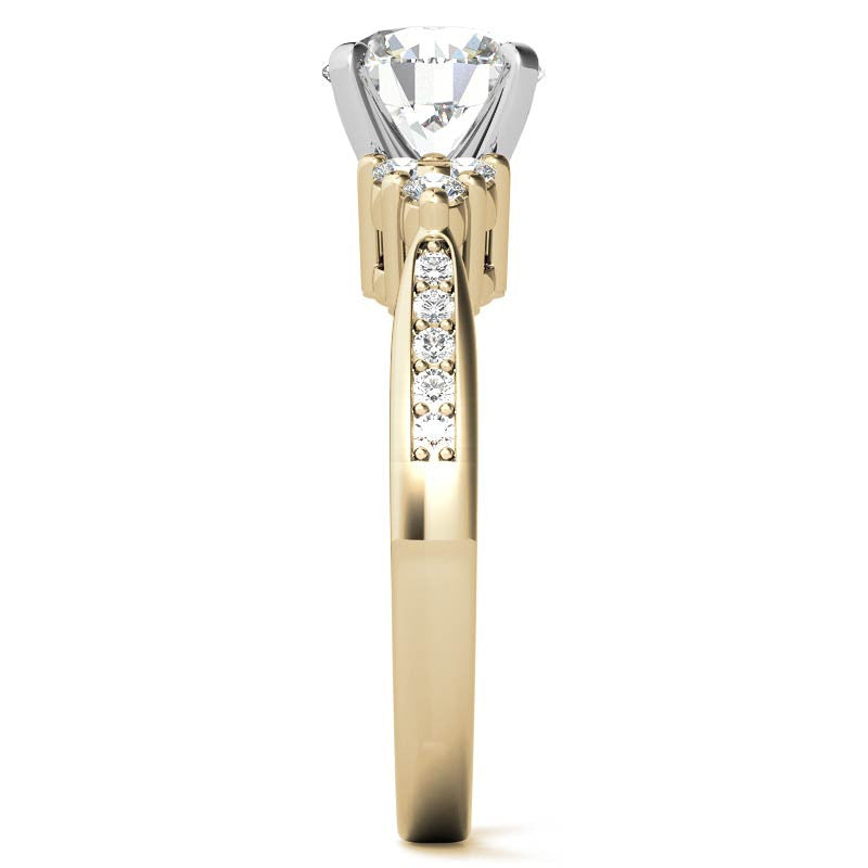Round Brilliant Moissanite Engagement Ring, 0.28ct