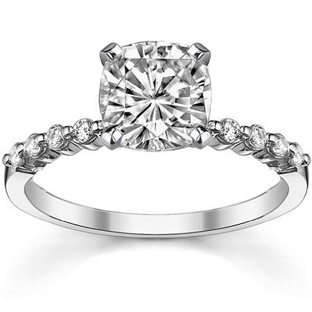 Moissanite Shared Prong Engagement Ring, 0.20ct