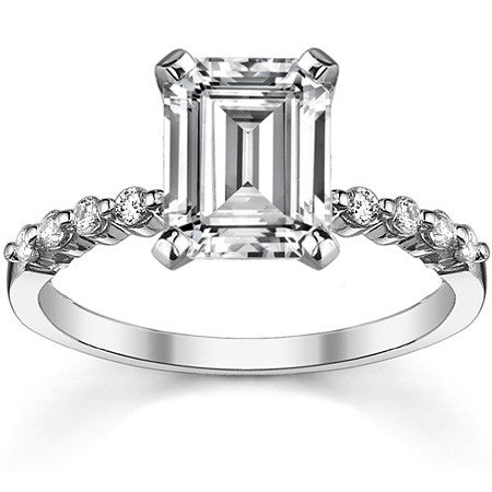 Moissanite Shared Prong Engagement Ring, 0.20ct