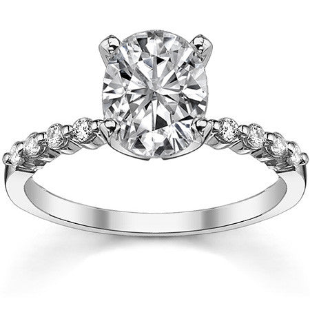 Moissanite Shared Prong Engagement Ring, 0.20ct