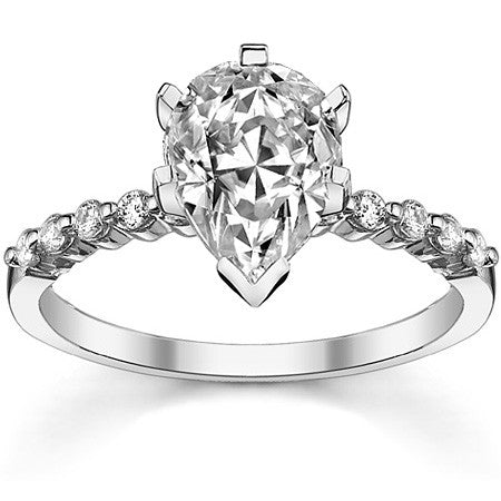 Moissanite Shared Prong Engagement Ring, 0.20ct