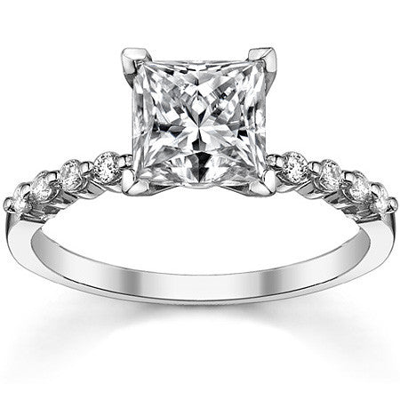 Moissanite Shared Prong Engagement Ring, 0.20ct