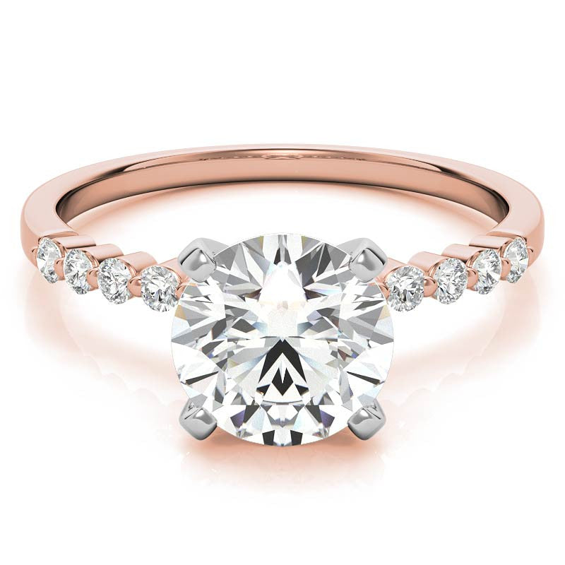 Moissanite Shared Prong Engagement Ring, 0.20ct