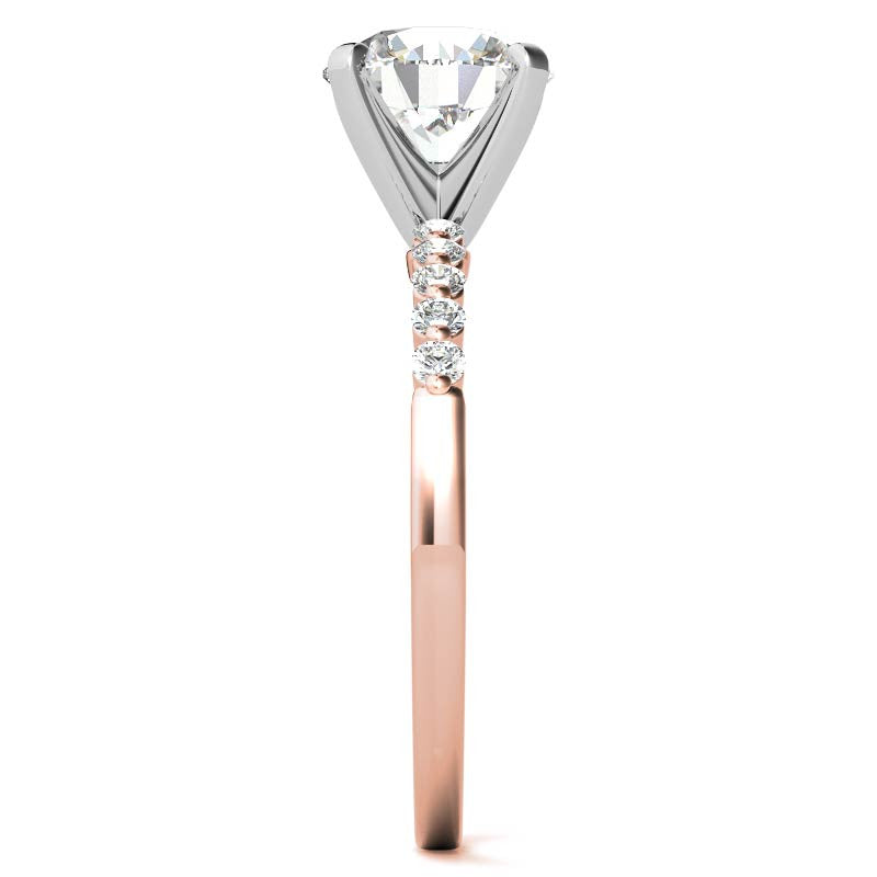 Moissanite Shared Prong Engagement Ring, 0.20ct