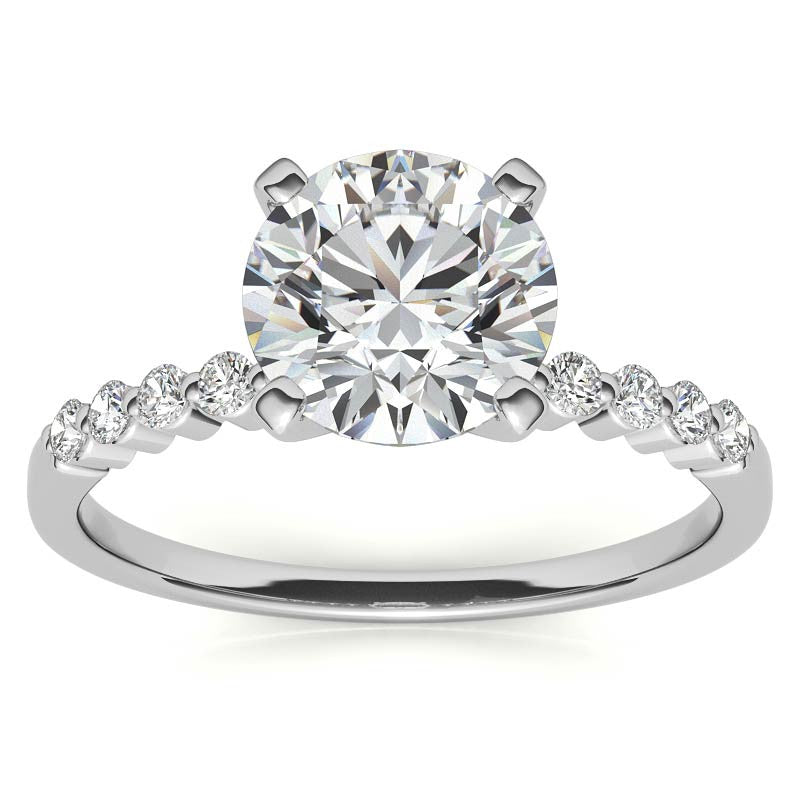 Moissanite Shared Prong Engagement Ring, 0.20ct