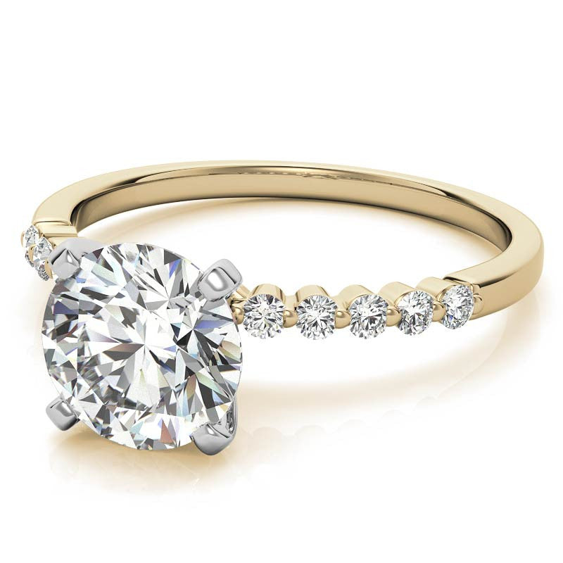 Moissanite Shared Prong Engagement Ring, 0.20ct