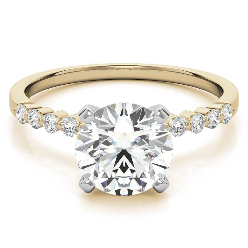 Moissanite Shared Prong Engagement Ring, 0.20ct