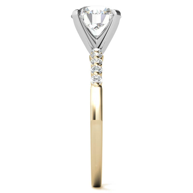 Moissanite Shared Prong Engagement Ring, 0.20ct