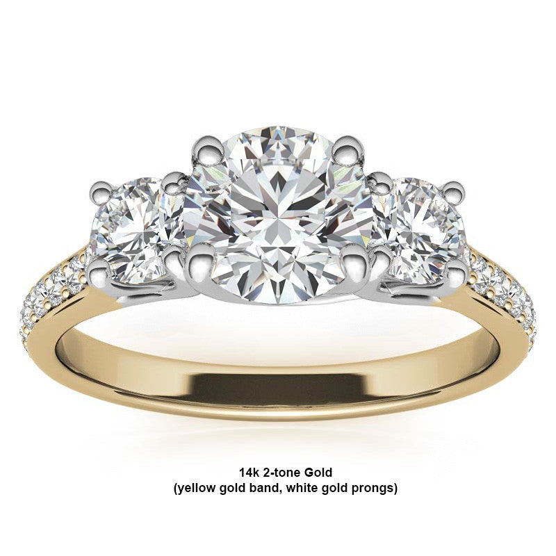 Petite Three-Stone Trellis Moissanite Engagement Ring