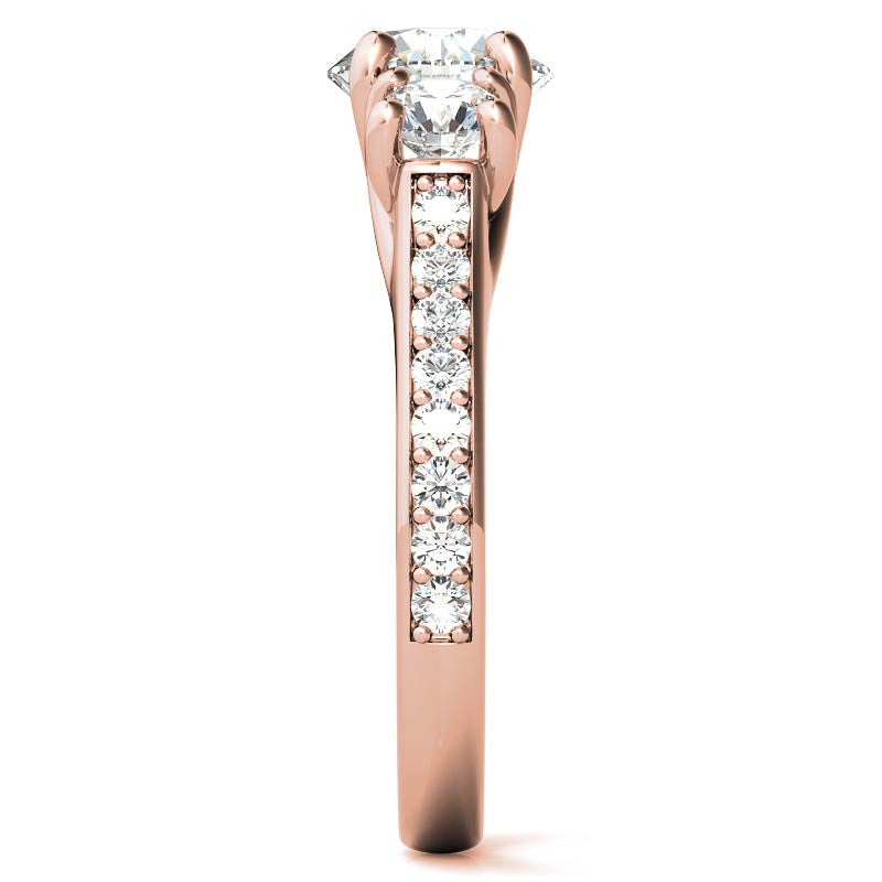 Petite Three-Stone Trellis Moissanite Engagement Ring