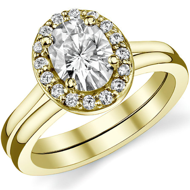 Embrace Oval Halo Moissanite Engagement Ring
