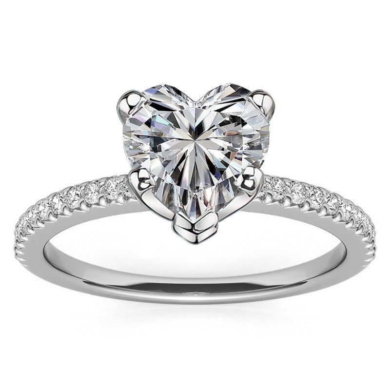 Round Brilliant Moissanite & Diamond Engagement Ring