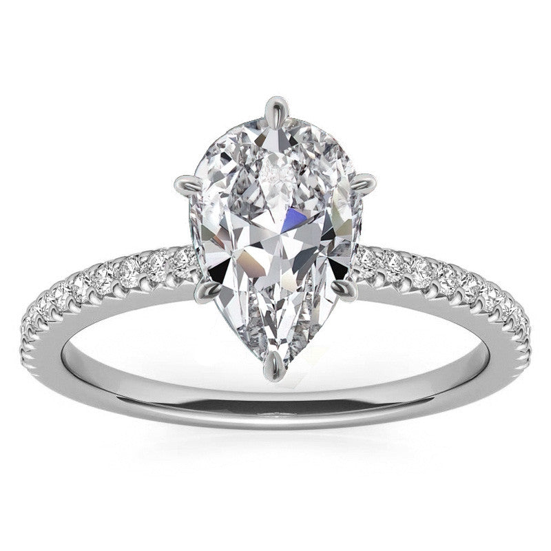 Round Brilliant Moissanite & Diamond Engagement Ring