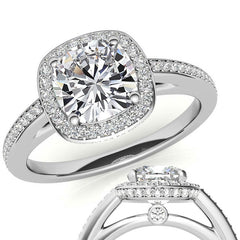 Cushion Legacy Halo Moissanite Engagement Ring