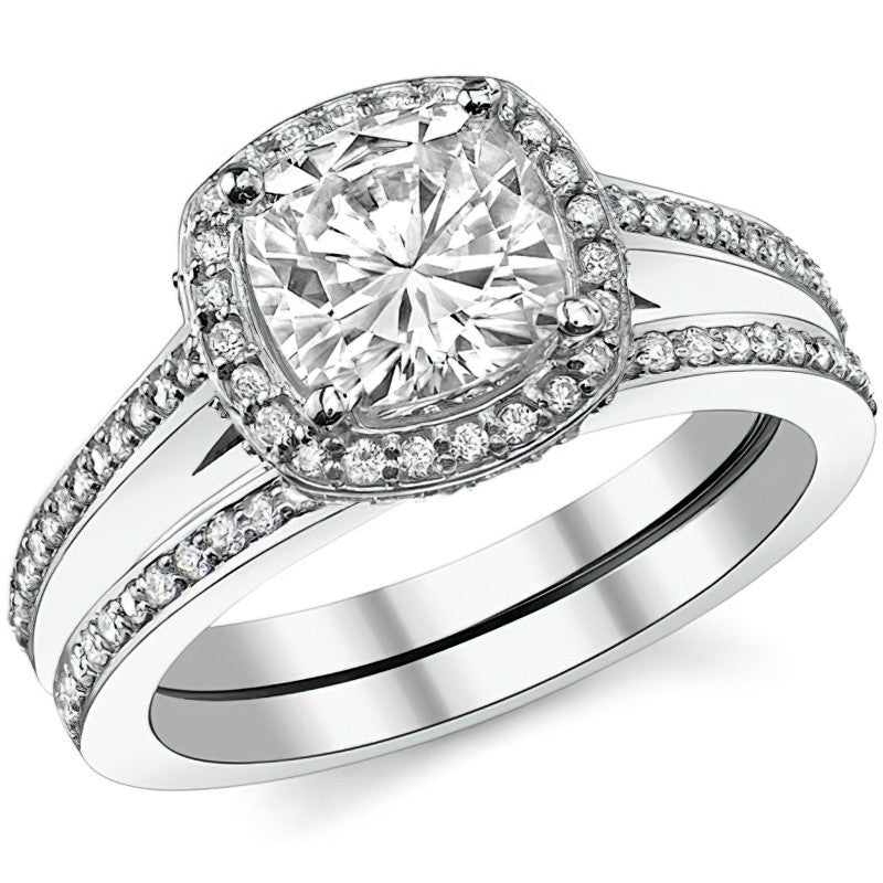 Cushion Legacy Halo Moissanite Engagement Ring
