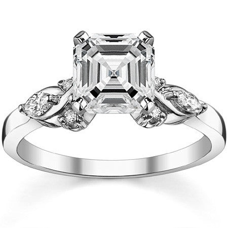 Round and Marquise Moissanite Woven Style Engagement Ring Setting