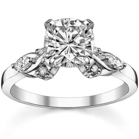 Round and Marquise Moissanite Woven Style Engagement Ring Setting