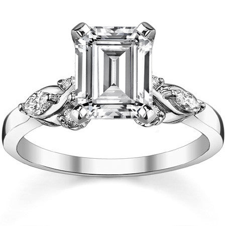 Round and Marquise Moissanite Woven Style Engagement Ring Setting