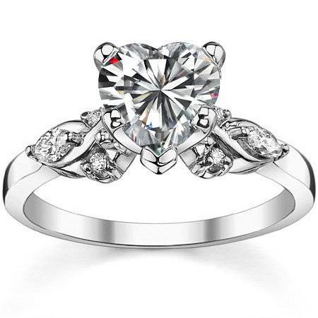 Round and Marquise Moissanite Woven Style Engagement Ring Setting