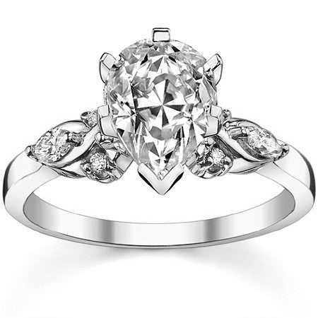 Round and Marquise Moissanite Woven Style Engagement Ring Setting