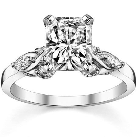 Round and Marquise Moissanite Woven Style Engagement Ring Setting