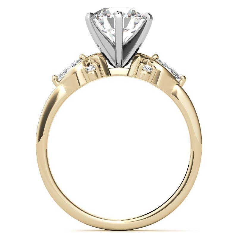 Round and Marquise Moissanite Woven Style Engagement Ring Setting