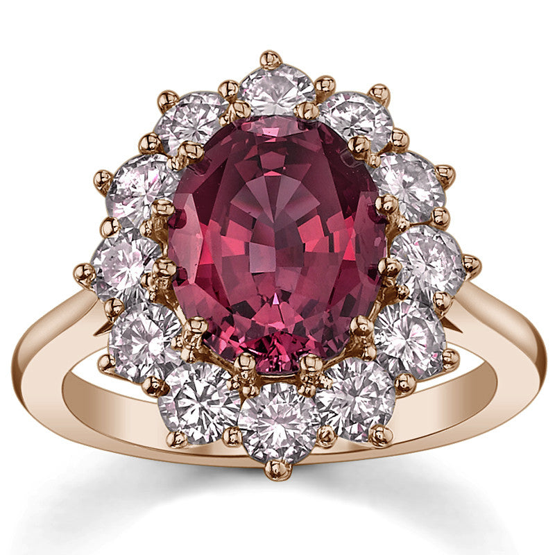 Oval Sapphire and Moissanite Princess Diana Replica Ring