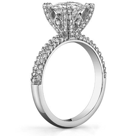 Round Pave Style Moissanite Engagement Ring