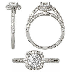 Round Petite Legacy Style Moissanite Engagement Ring
