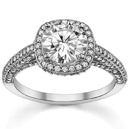 Round Petite Legacy Style Moissanite Engagement Ring