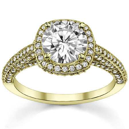 Round Petite Legacy Style Moissanite Engagement Ring