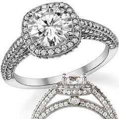 Round Petite Legacy Style Moissanite Engagement Ring