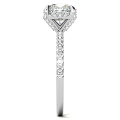 Cushion Petite Pave Style Moissanite Engagement Ring