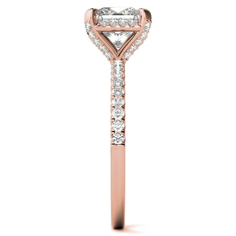 Princess Petite Pave Style Moissanite Engagement Ring