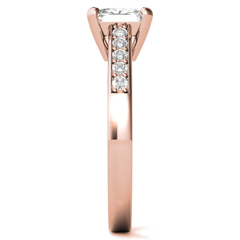 Princess Cathedral Moissanite Engagement Ring