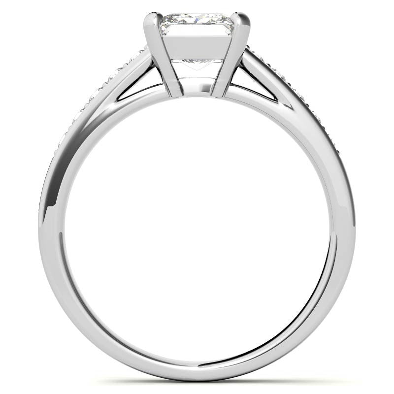 Princess Cathedral Moissanite Engagement Ring