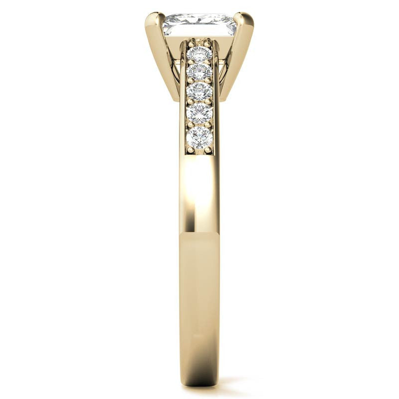 Princess Cathedral Moissanite Engagement Ring