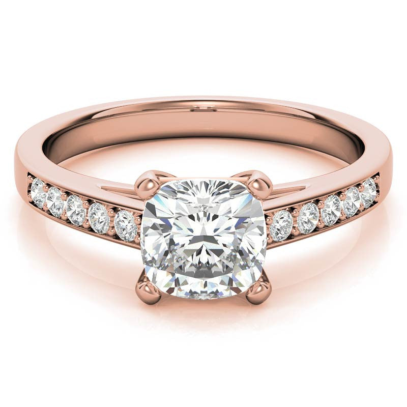 Cushion Cathedral Moissanite Engagement Ring