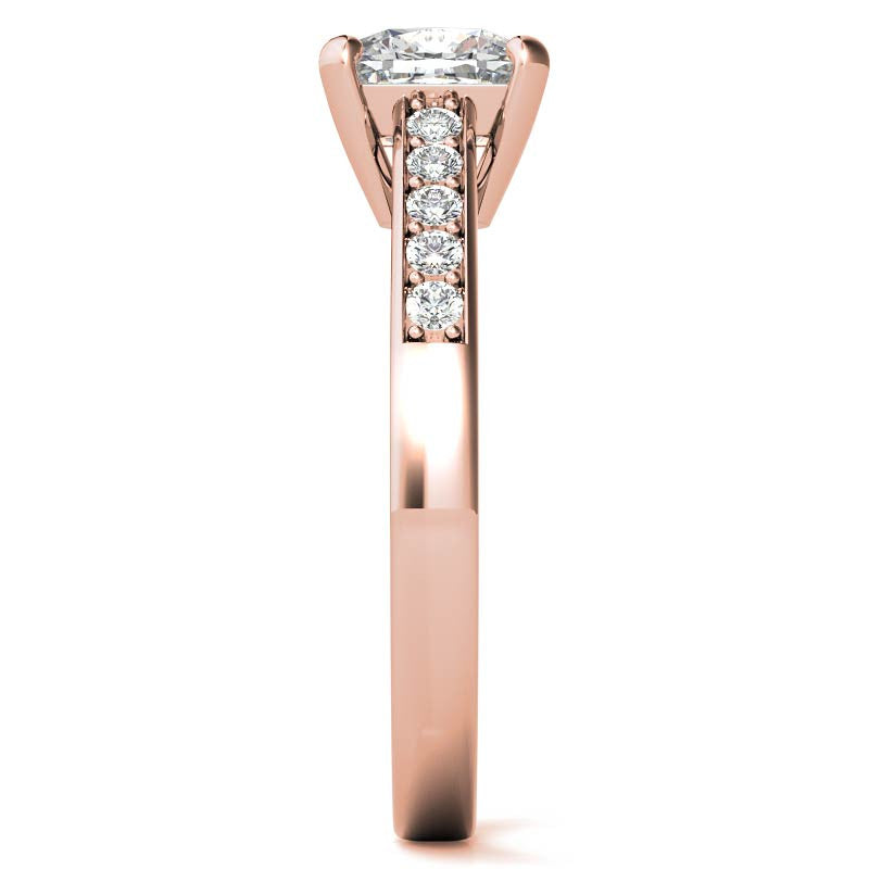 Cushion Cathedral Moissanite Engagement Ring